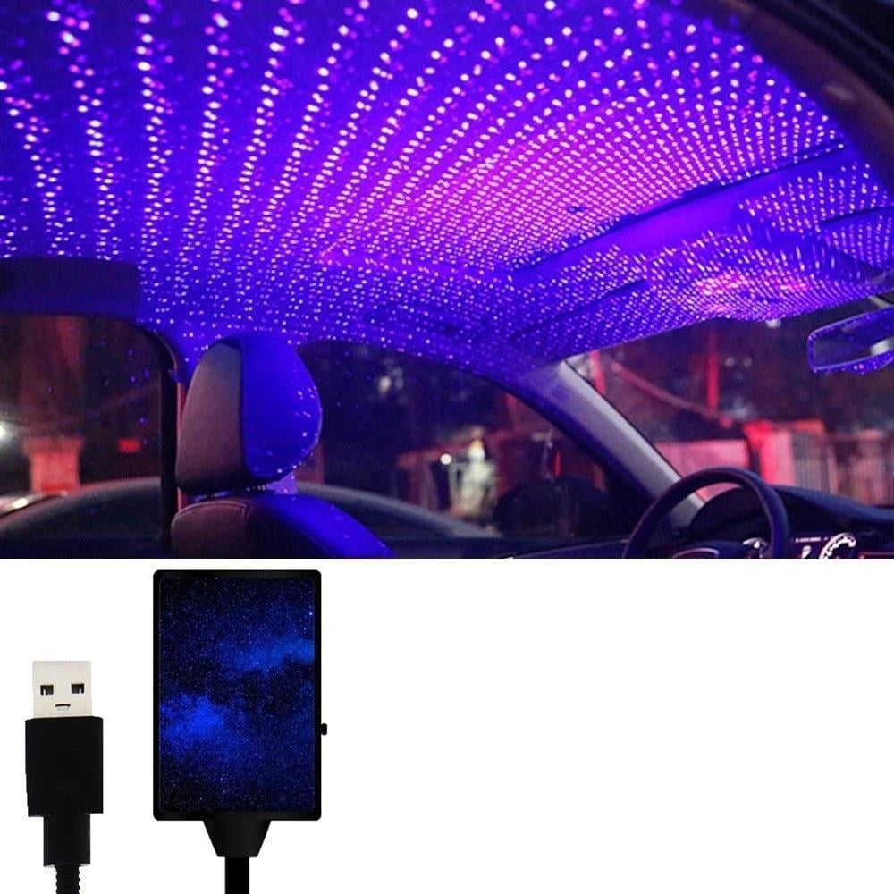 Car Atmosphere Lamp,Auto Roof Ceiling Decoration Colourful LED Star Night Lights Projector for Car,Home,Party Image 1