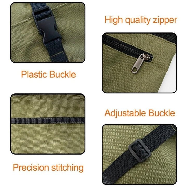 Car Tool Roll Up Bags Waxed Canvas Storage Carriers Pouch Tools Tote Sling Holder Back Seats Organizer Image 7