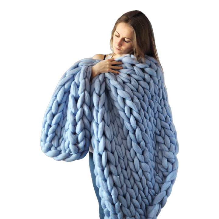 Chunky Knitted Handmade Thick Blanket Image 1