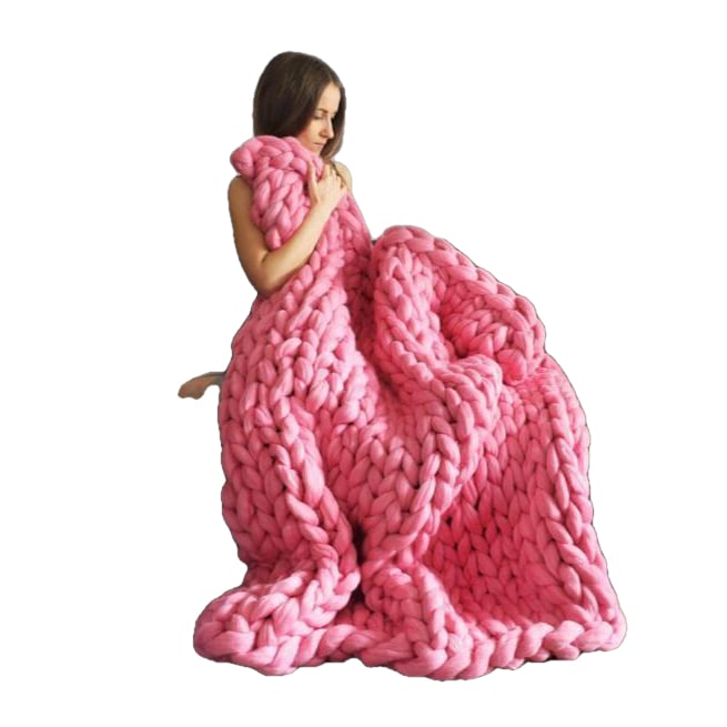 Chunky Knitted Handmade Thick Blanket Image 8