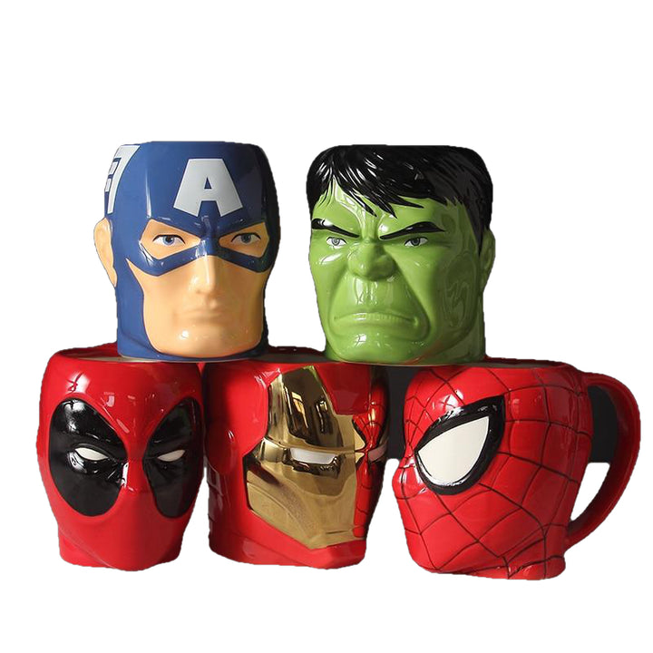 Creative 3D Cartoon Super Hero Iron SpiderMan TreeMan Cup Milk Coffee Ceramic Mugs Fashion The Avenger Baby Flowerpot Image 1