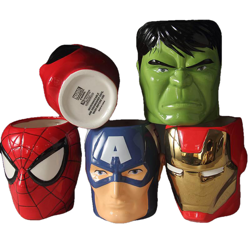 Creative 3D Cartoon Super Hero Iron SpiderMan TreeMan Cup Milk Coffee Ceramic Mugs Fashion The Avenger Baby Flowerpot Image 3