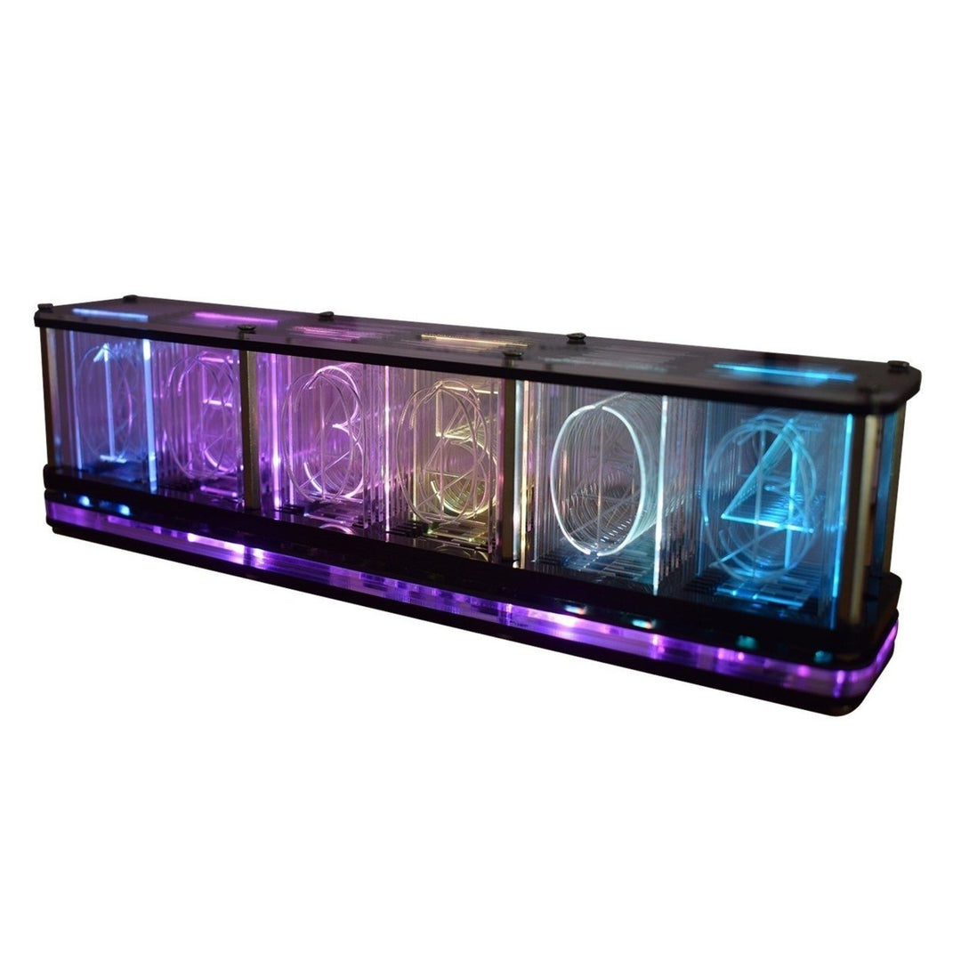 Digital LED Alarm Clock Kit Large Font 6-digit Display Electronic Semi-finished Music Spectrum Module Image 1