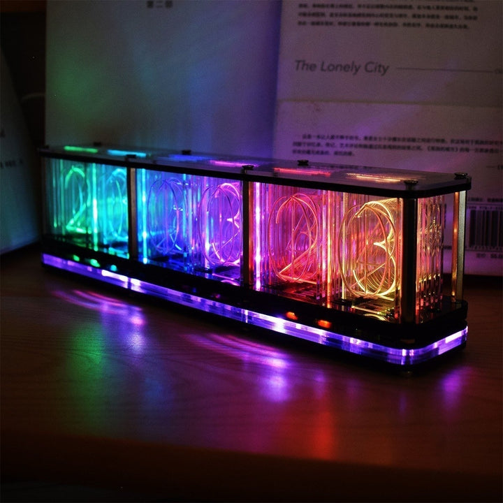 Digital LED Alarm Clock Kit Large Font 6-digit Display Electronic Semi-finished Music Spectrum Module Image 4