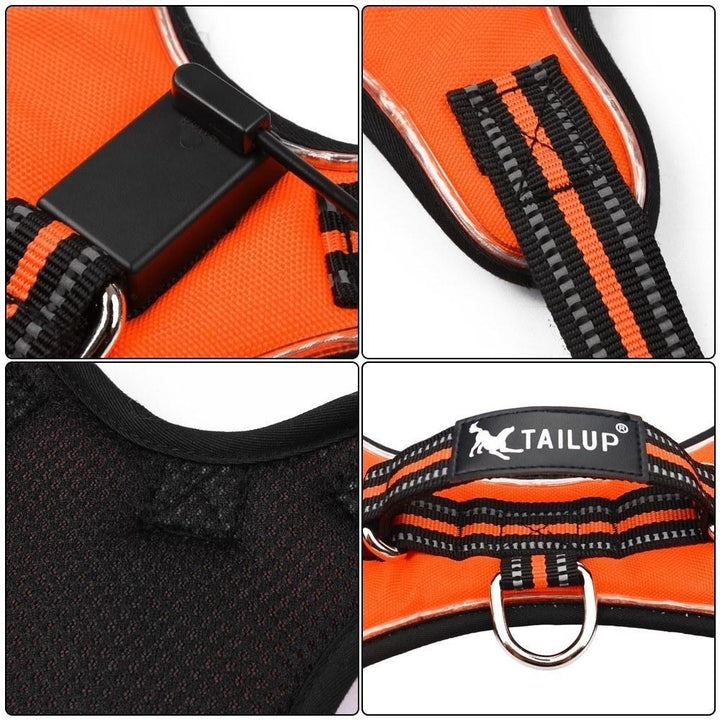 Dog Harness LED Reflective Dog Vest, Breathable Mesh Fabric Safety Chest Vest Image 10