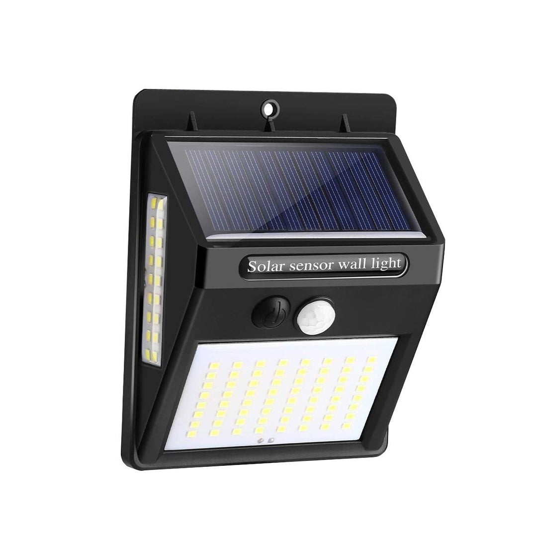 100 LED Solar PIR Motion Sensor Safety Outdoor Garden Wall Light Image 1