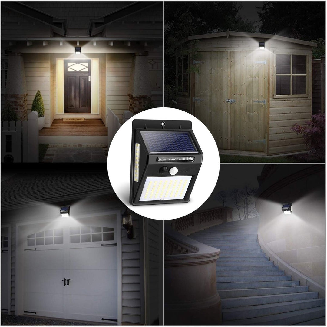 100 LED Solar PIR Motion Sensor Safety Outdoor Garden Wall Light Image 3