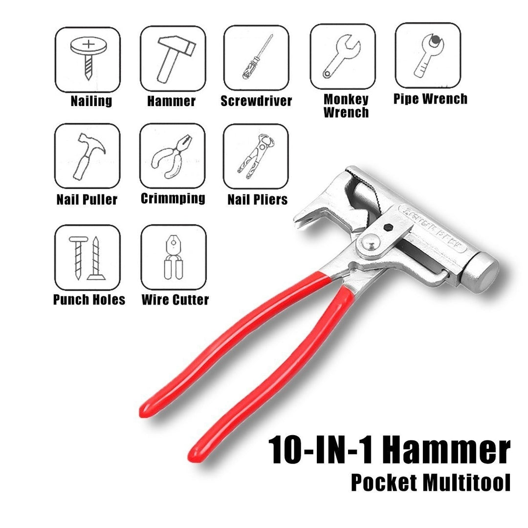 10-in-1 Hammer Pocket Multitool Multi-functional Pliers Multiuse Tool Image 8