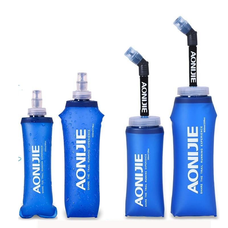 Foldable Silicone Soft Flask Water Bottle Traveling Running Kettle Hydration Pack Bag Sports Bottles Image 1