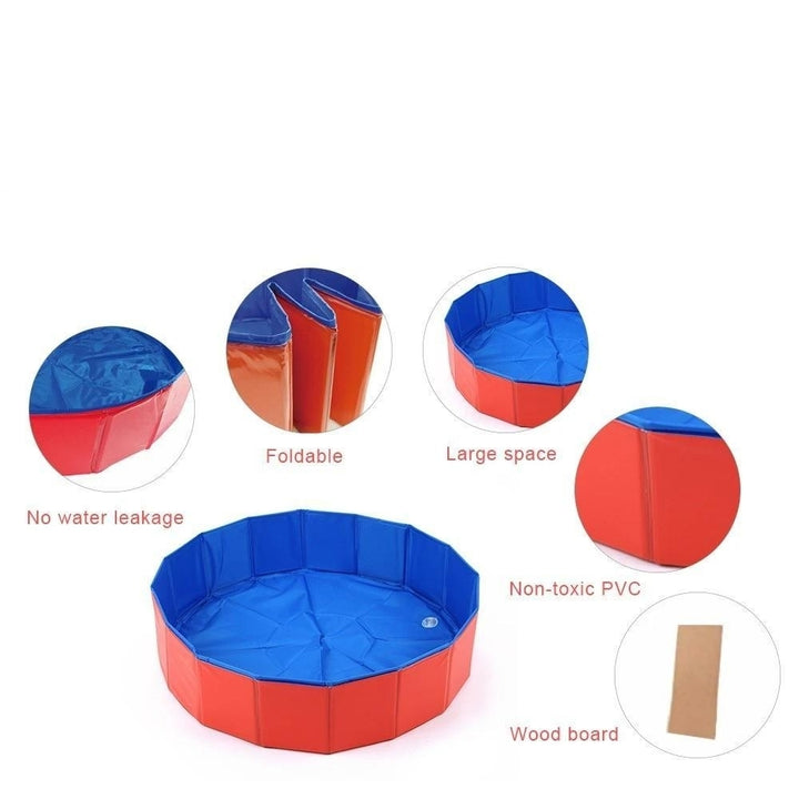 Foldable Pet Bath Pool -Collapsible Dog Pool Pet Bathing Tub Pool for Dogs Cats Image 4