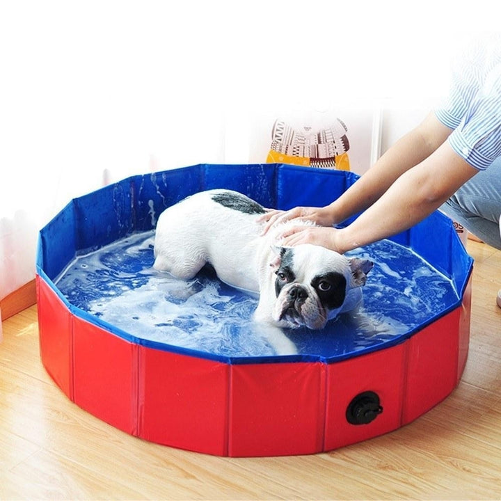 Foldable Pet Bath Pool -Collapsible Dog Pool Pet Bathing Tub Pool for Dogs Cats Image 7