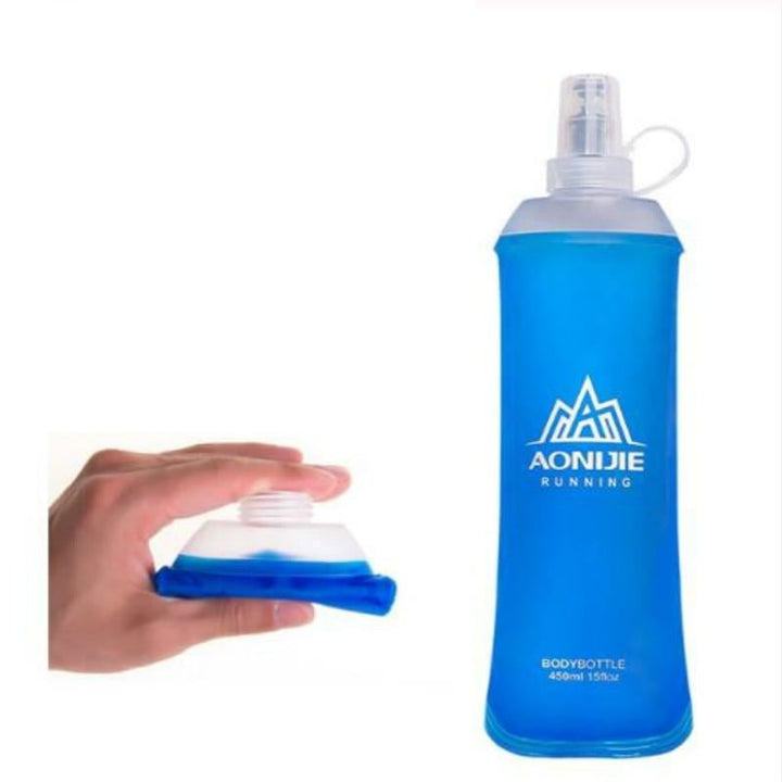 Foldable Silicone Soft Flask Water Bottle Traveling Running Kettle Hydration Pack Bag Sports Bottles Image 8