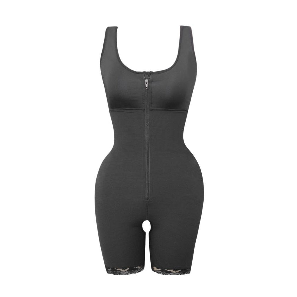 Front Zipper Control Tummy Shaping Hips Bodysuit Image 2