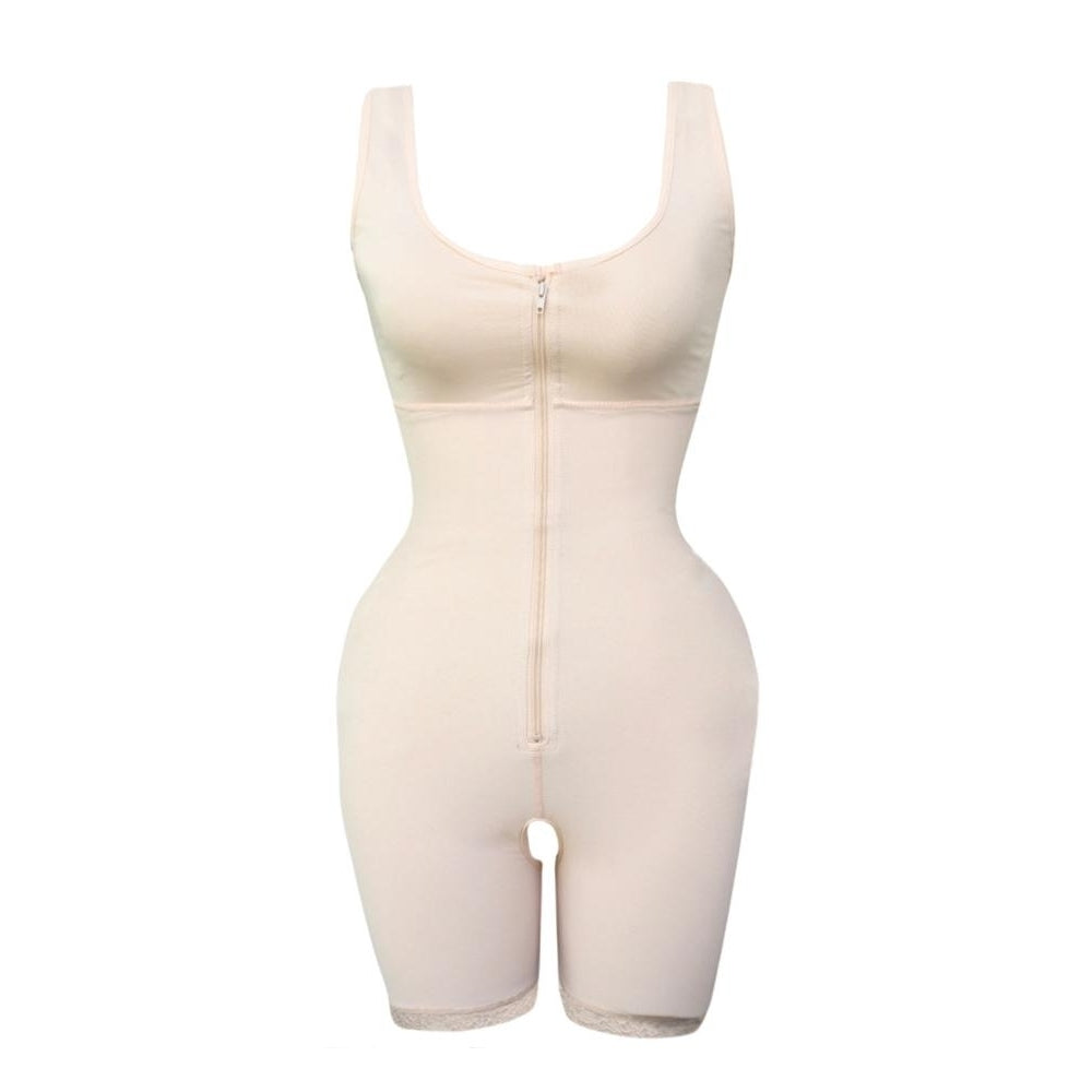 Front Zipper Control Tummy Shaping Hips Bodysuit Image 3