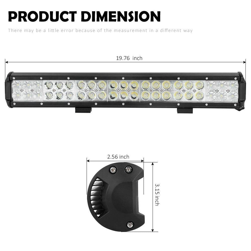 126W 20inch Waterproof Spot Flood Combo for ATV Truck Led Lights Driving Lamp Image 5