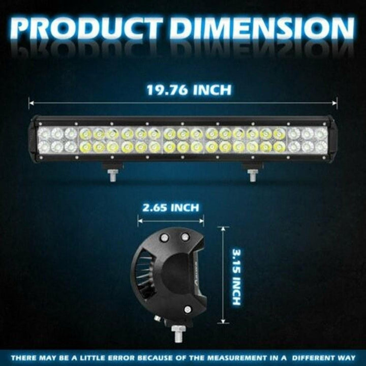 126W 20inch Waterproof Spot Flood Combo for ATV Truck Led Lights Driving Lamp Image 7