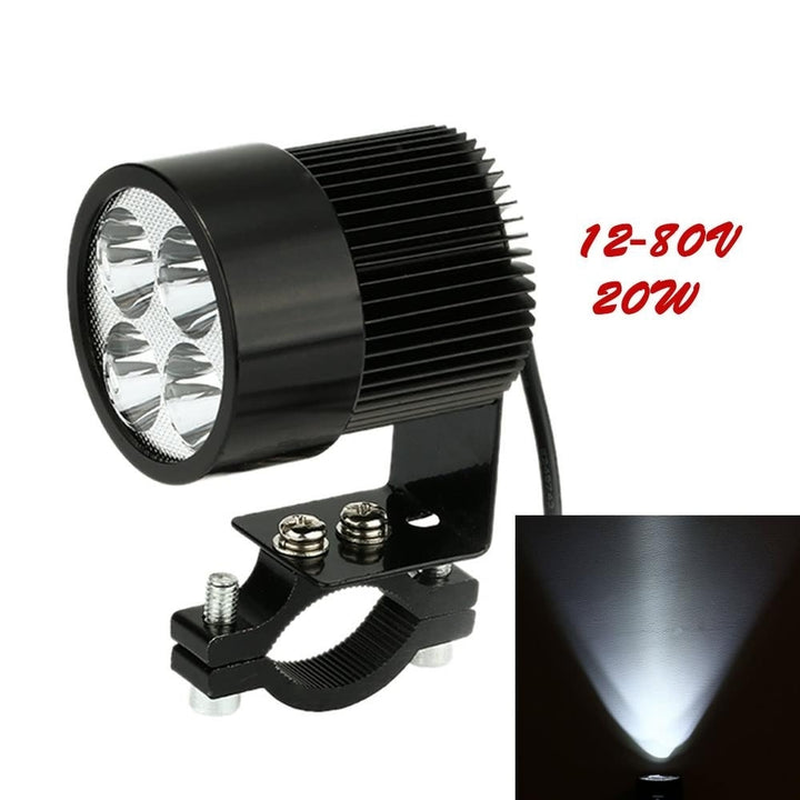 12V-80V 20W Black LED Headlight Lamp Universal for Motorcycle E-bike Image 10