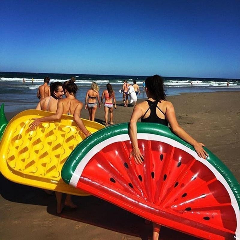 Giant Pool Float Swimming Ring Pineapple Watermelon Inflatable Mattress Floating Party Rings Image 4