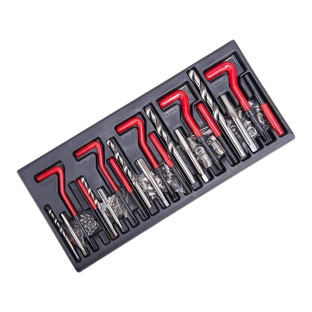 131pc Stripped Thread Rethread Helicoil Repair Kit Set Metric M5 M6 M8 M10 M12 Image 2