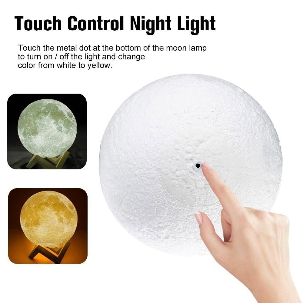 15cm,5.9in Moon Night Light, 3D Printed Globe Lamp Image 11