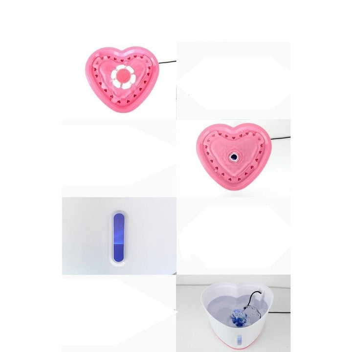 Heart-shaped Water Dispenser, Automatic Circulation Filtering Mute Living Water Flowing Drinking Image 10