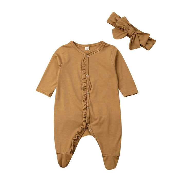 Infant Baby Romper Playsuits Bodysuit Sleepwear Pajamas Headband Clothes Kids Blanket Image 6