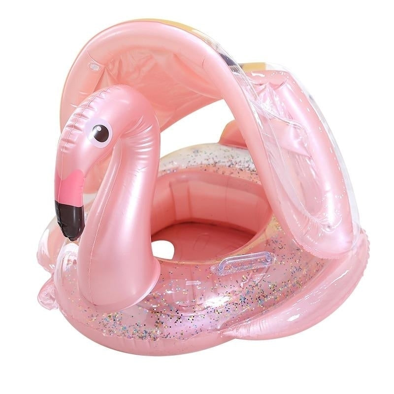 Inflatable Circle Baby Infant Float Pool Swimming Ring Sunshade Floating Seat Toys Image 1