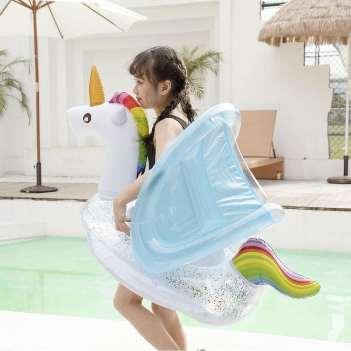 Inflatable Circle Baby Infant Float Pool Swimming Ring Sunshade Floating Seat Toys Image 4