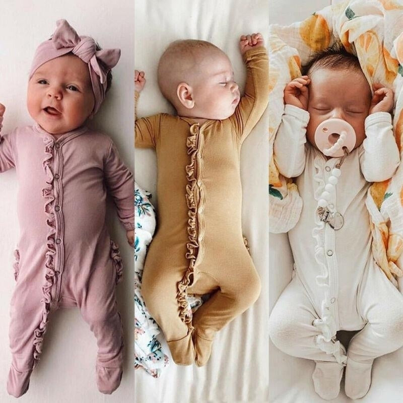 Infant Baby Romper Playsuits Bodysuit Sleepwear Pajamas Headband Clothes Kids Blanket Image 11