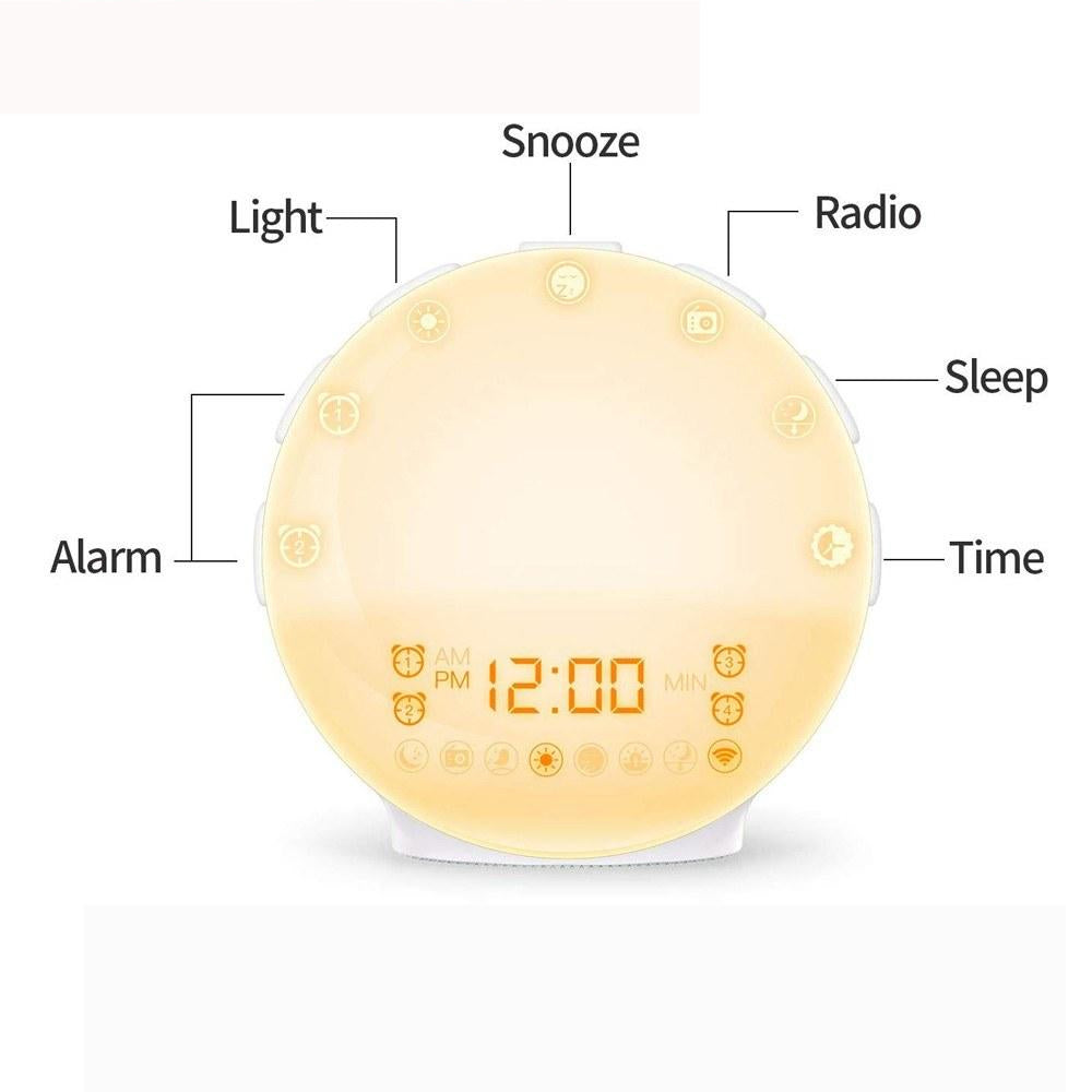 Intelligent SmartAPP Voice Control Wifi Alarm Clock Adjustable Digital Snooze Colorful Lamp Night Light Image 6