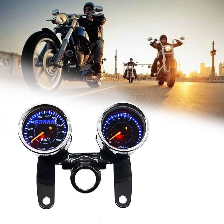 2-in-1 Motorcycle Odometer Speedometer Tachometer Speed Meter 12V Image 4