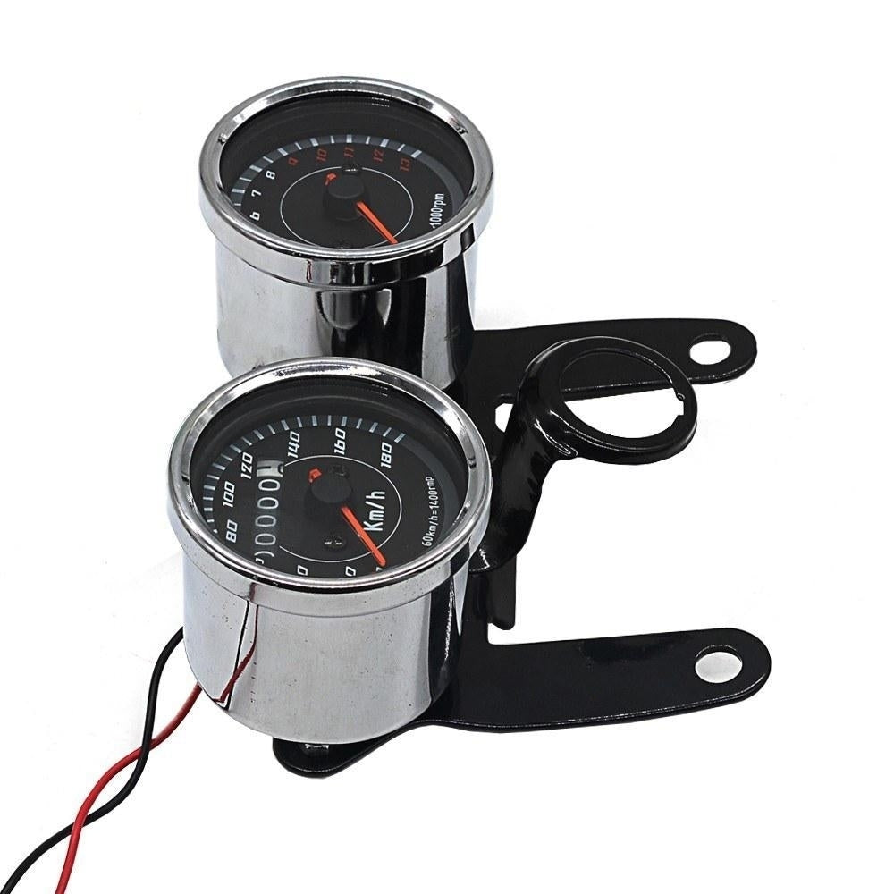 2-in-1 Motorcycle Odometer Speedometer Tachometer Speed Meter 12V Image 7