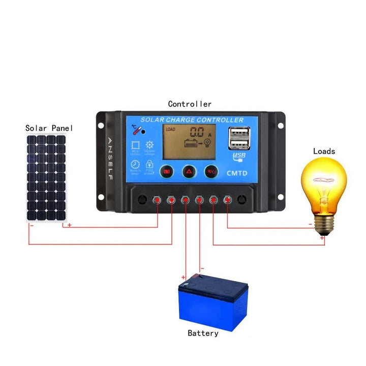 LCD Solar Charge Controller with Current Display Function Auto Regulator for Solar Panel Image 7