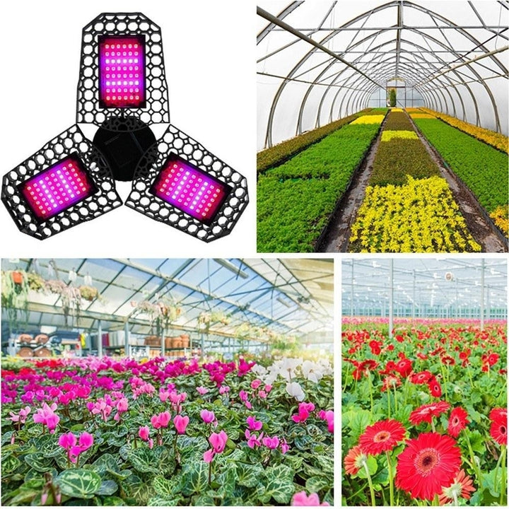 LED Plant Growth Light Greenhouse Lights Folding Three-Leaf Deformation Lamp Image 3