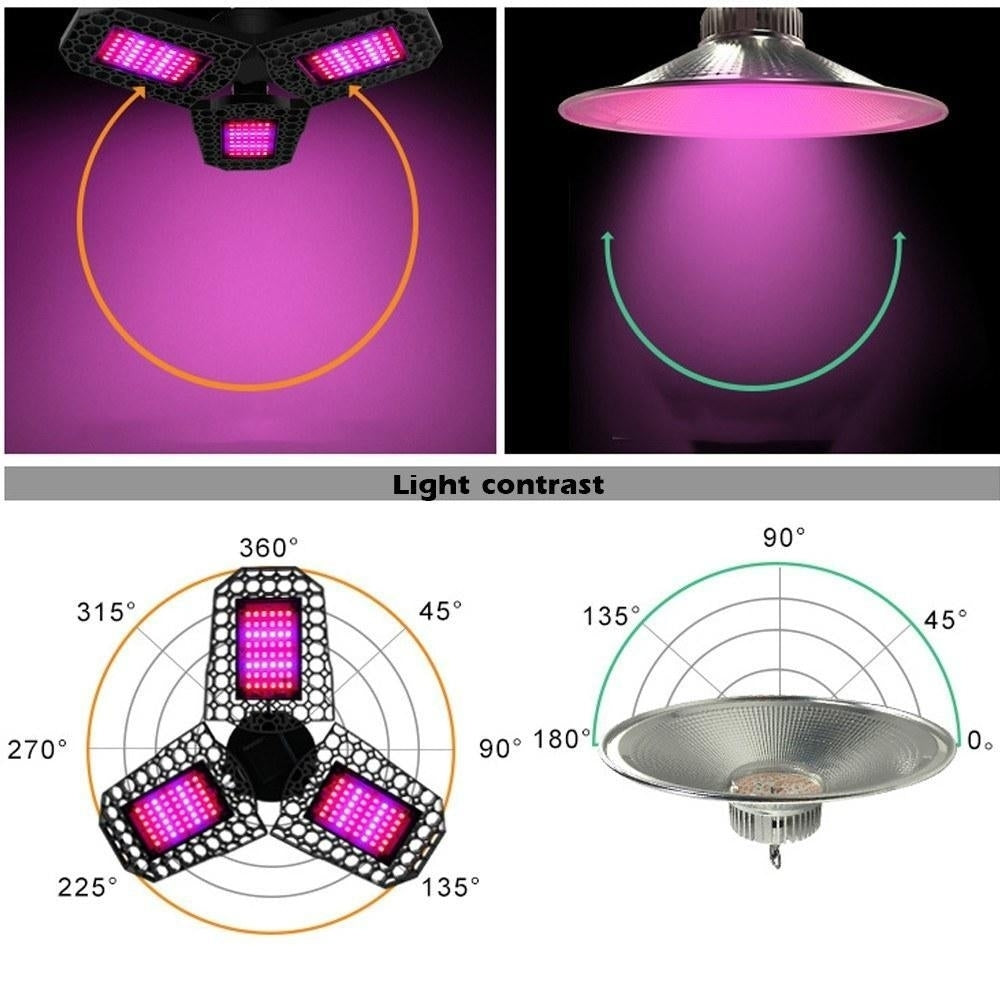 LED Plant Growth Light Greenhouse Lights Folding Three-Leaf Deformation Lamp Image 7