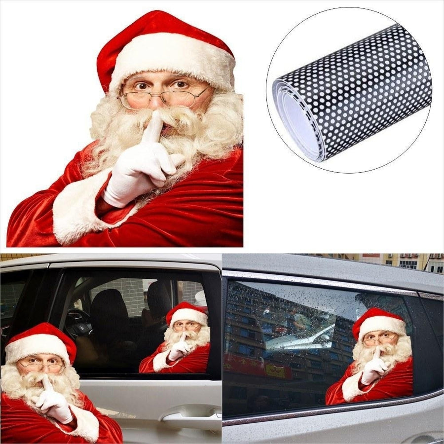 2PCS 3D Cartoon Santa Car Window Cover Auto Covers Realistic Sticker Christmas Gift(Left and Right) Image 1