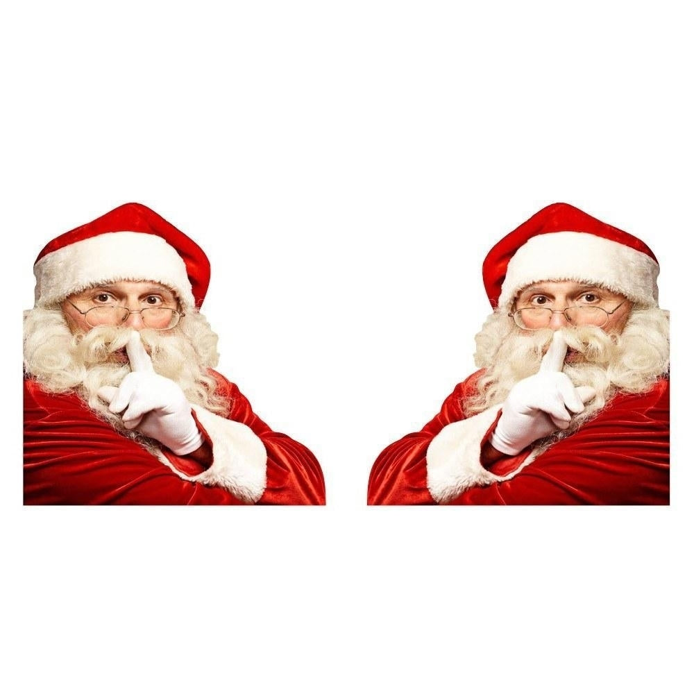 2PCS 3D Cartoon Santa Car Window Cover Auto Covers Realistic Sticker Christmas Gift(Left and Right) Image 2