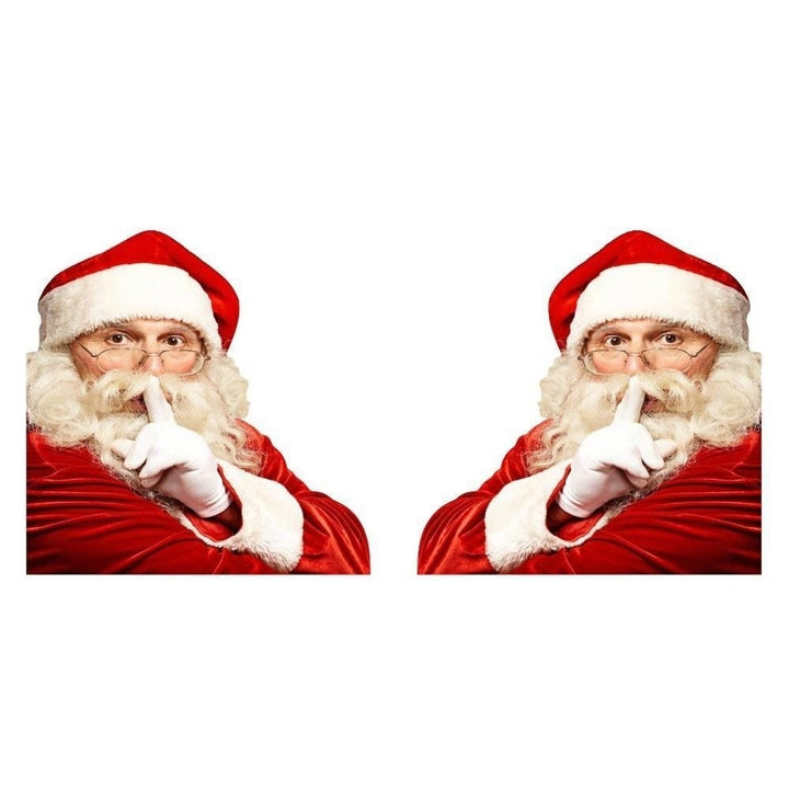 2PCS 3D Cartoon Santa Car Window Cover Auto Covers Realistic Sticker Christmas Gift(Left and Right) Image 2