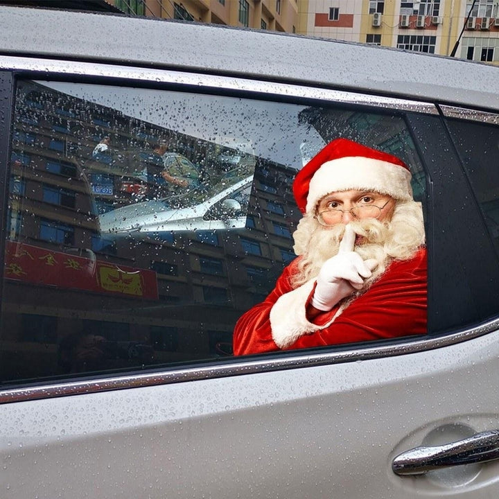 2PCS 3D Cartoon Santa Car Window Cover Auto Covers Realistic Sticker Christmas Gift(Left and Right) Image 6