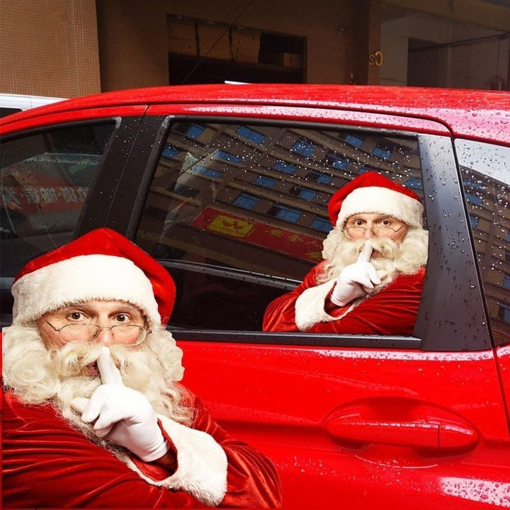 2PCS 3D Cartoon Santa Car Window Cover Auto Covers Realistic Sticker Christmas Gift(Left and Right) Image 7