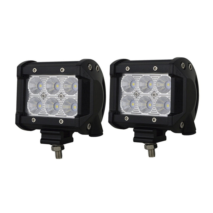 2PCS LED Light Bar 4in 18W Flood Fog Road Boat Driving Led Work SUV Lamp Image 1