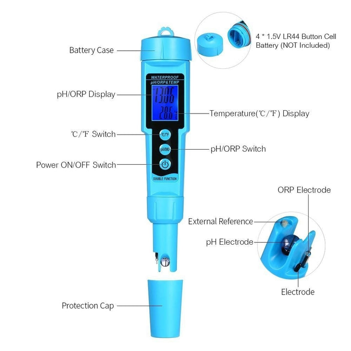 3 in 1 pH,ORP,TEMP Meter Water Detector Multi-function Quality Monitor Tester Image 8