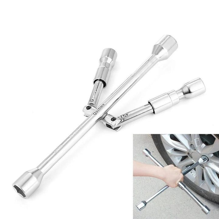 4 Way Wheel Cross Wrench Folding Car Tyre Repair Tools 17 19 21 23mm Image 5