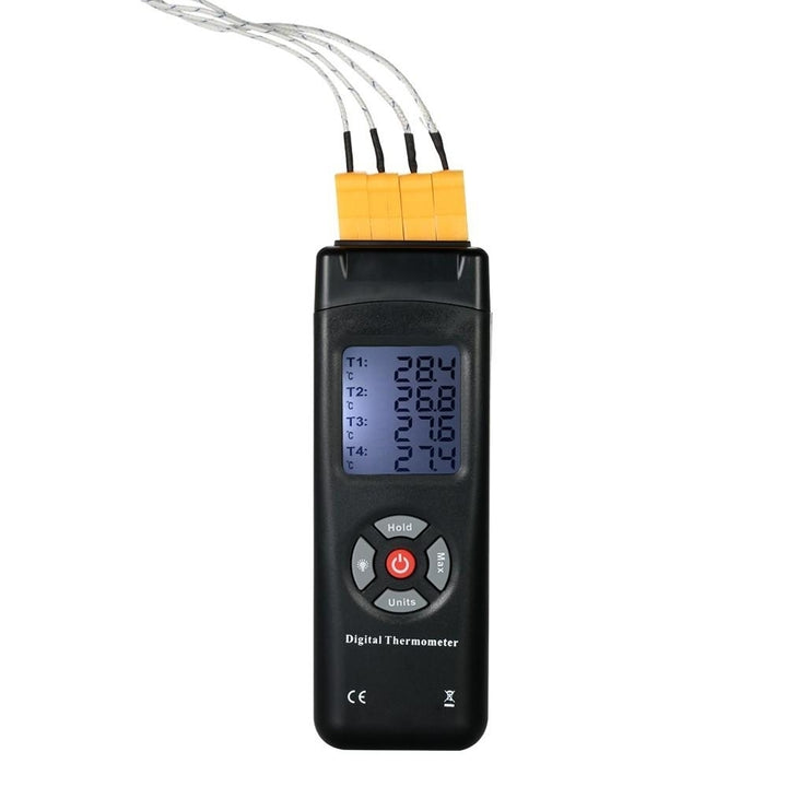 4-Channel K-Type Digital LCD Thermometer Thermocouple Sensor -50~1350 C,-58~2462 F Data Hold Function Image 1