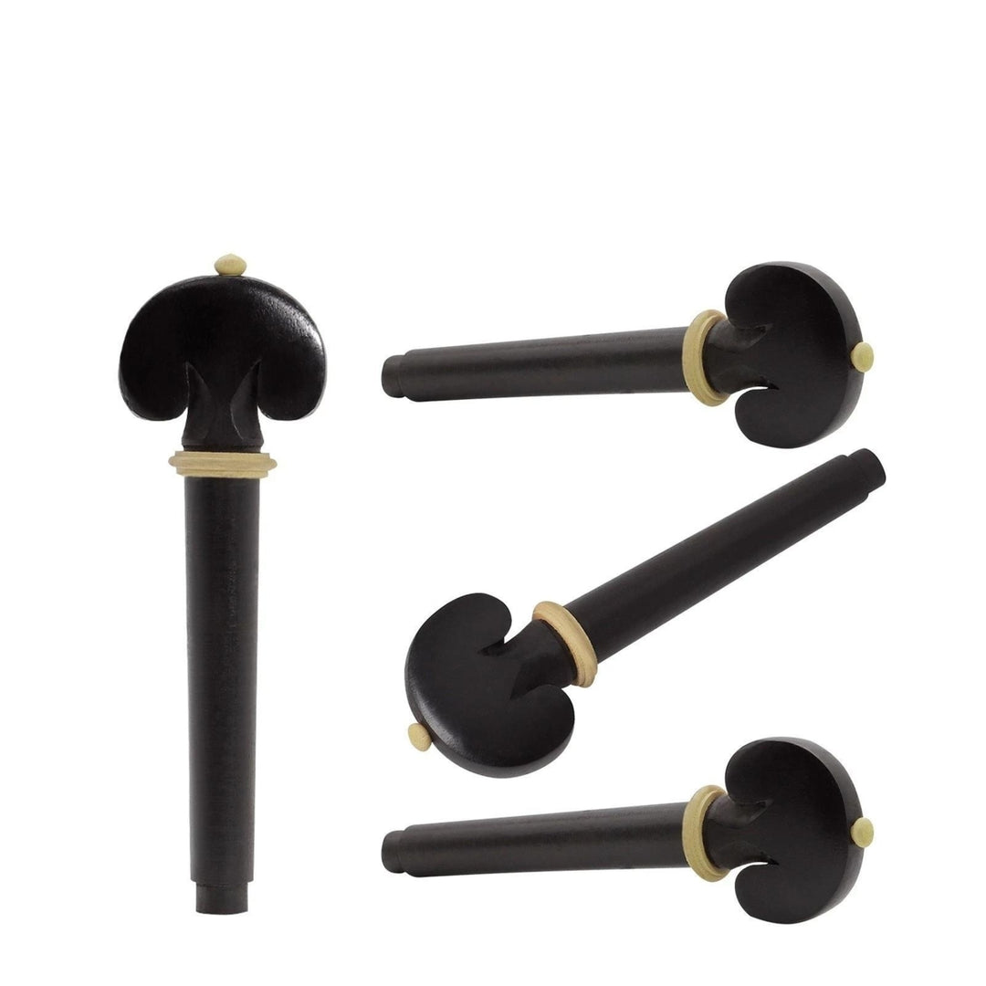 4,4 Violin Accessory Parts Set Ebony with Tailpiece Chin Rest End Pin Tuning Pegs Image 4