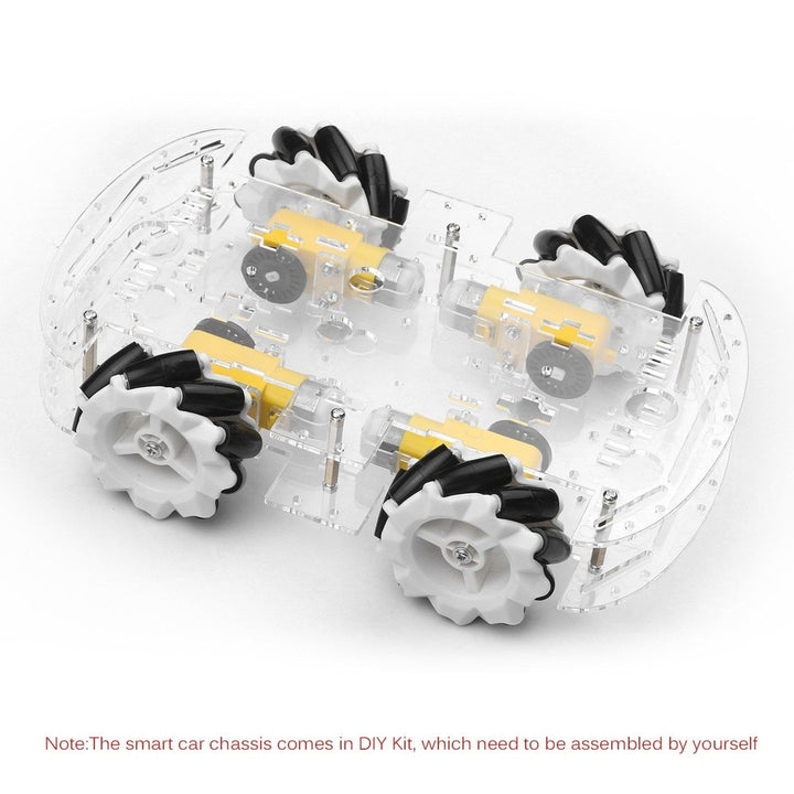 4WD Smart Car Chassis DIY Kit Omni-mobile Dual Layer Platform with 4 Omni-directional Wheels Image 6