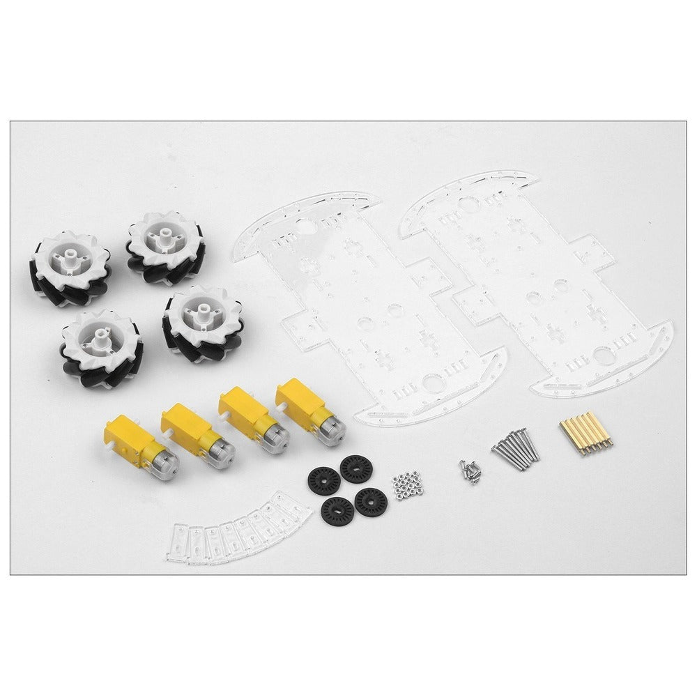 4WD Smart Car Chassis DIY Kit Omni-mobile Dual Layer Platform with 4 Omni-directional Wheels Image 7