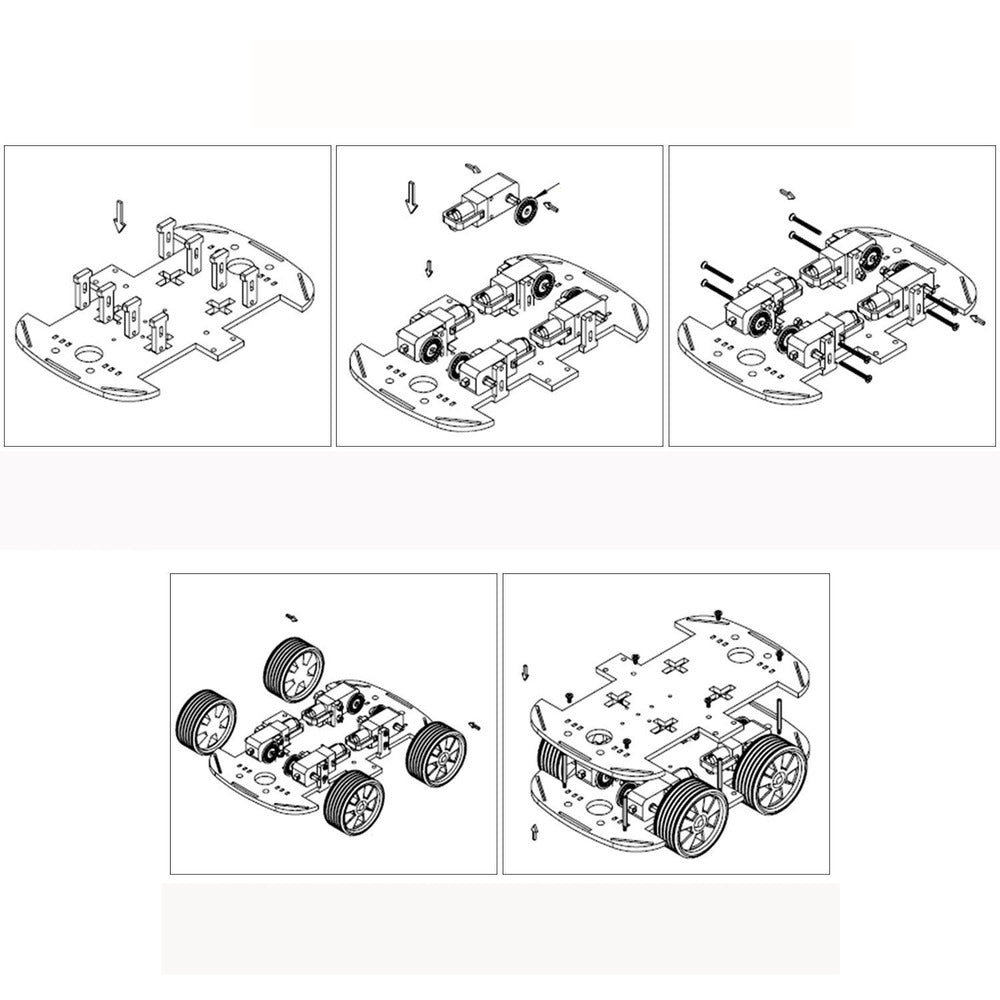 4WD Smart Car Chassis DIY Kit Omni-mobile Dual Layer Platform with 4 Omni-directional Wheels Image 8