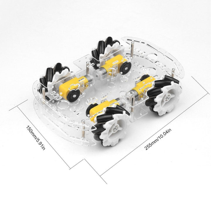 4WD Smart Car Chassis DIY Kit Omni-mobile Dual Layer Platform with 4 Omni-directional Wheels Image 11