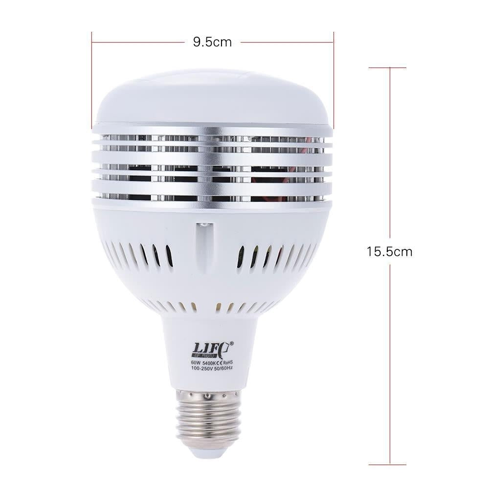 60W LED Daylight Balanced E27 5400K Light Bulb Studio Modeling Lamp for Photography Video Lighting 100~250V Image 8